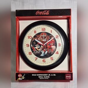Coca Cola NASCAR Black and Red Wall Clock